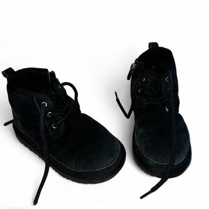UGG Kids Black Lace-Up Boots